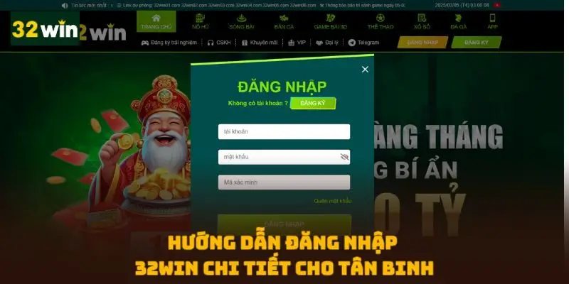 Hướng Dẫn Đăng Nhập Tài Khoản 32win